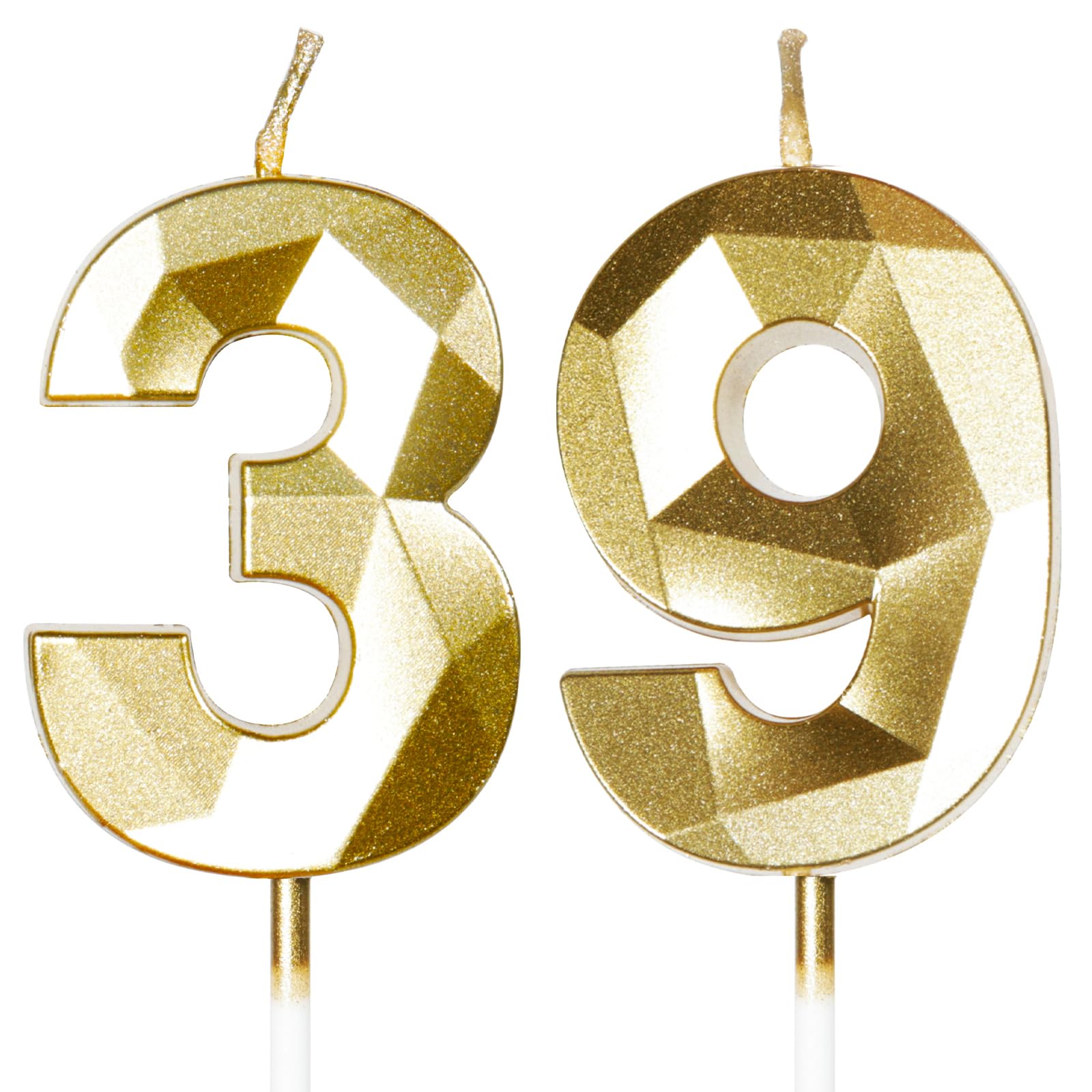 Yiran 50th Birthday Candles, Gold Number 50 Happy Birthday Candles, Cake Topper Decorations for Birthday Party, Wedding Anniversary Celebration Supply — view 180