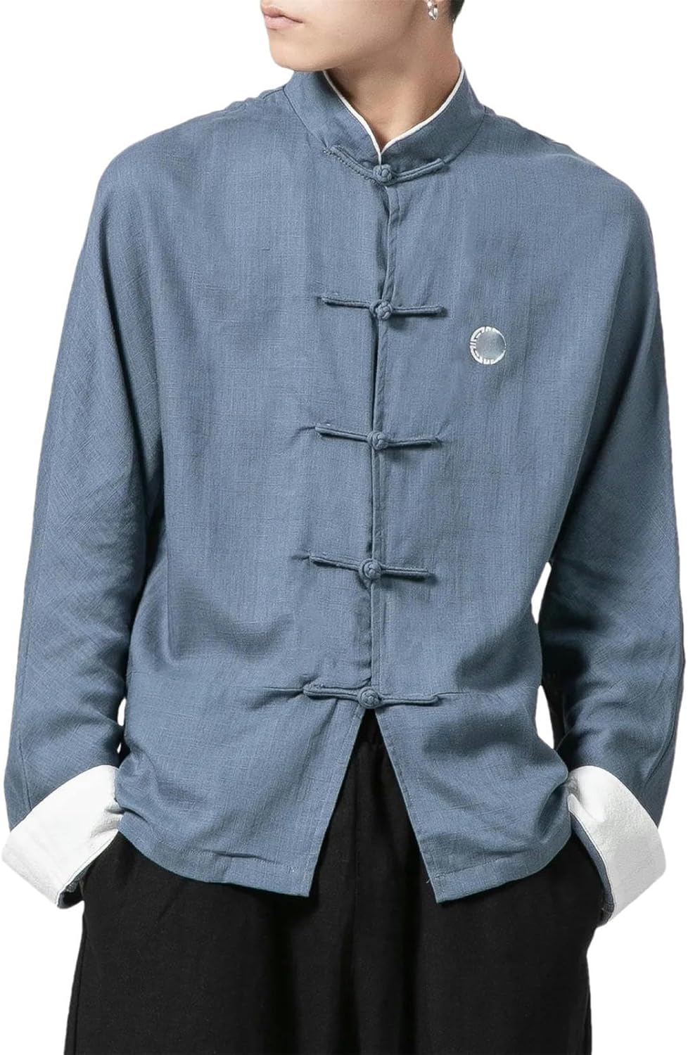 Chinese Style Clan Tai Chi Kung Fu Clothing Thin Long Sleeve Men Shirt National Tang Suit Coat