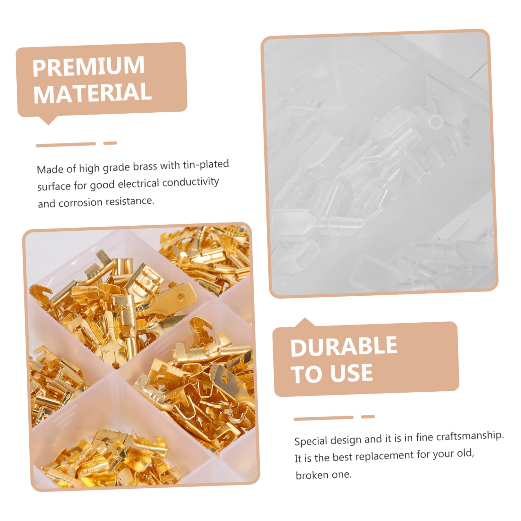 SOLUSTRE Easy Install 360pcs Wire Terminal Set Speaker Connectors Spade and Ring Terminals Insulated for General and High-Voltage Applications