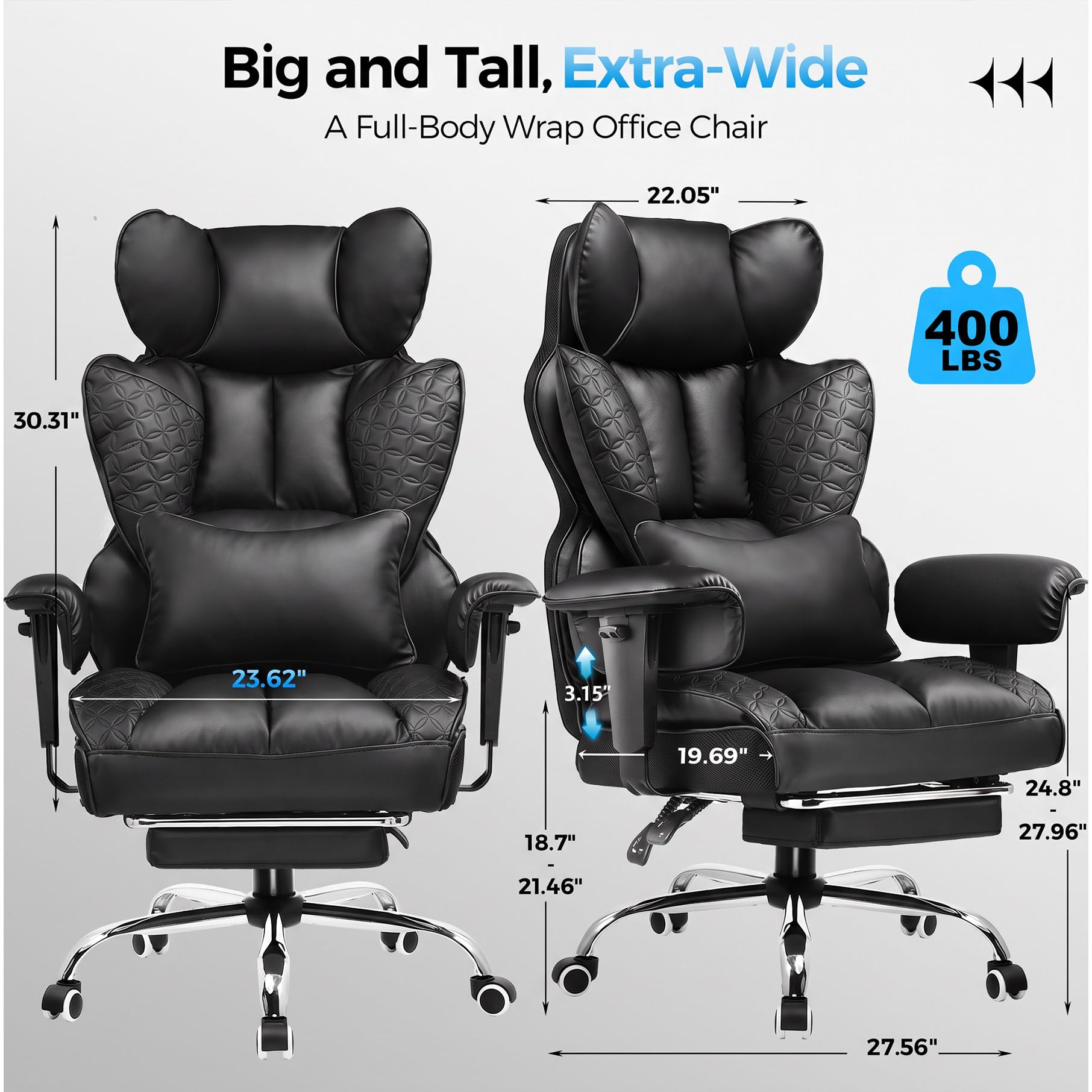 GTPLAYER Gaming Chair Racing Office Computer Ergonomic Video Game Chair Backrest and Seat Height Adjustable Swivel Recliner with Headrest and Lumbar Pillow Esports Chair, Red view 3