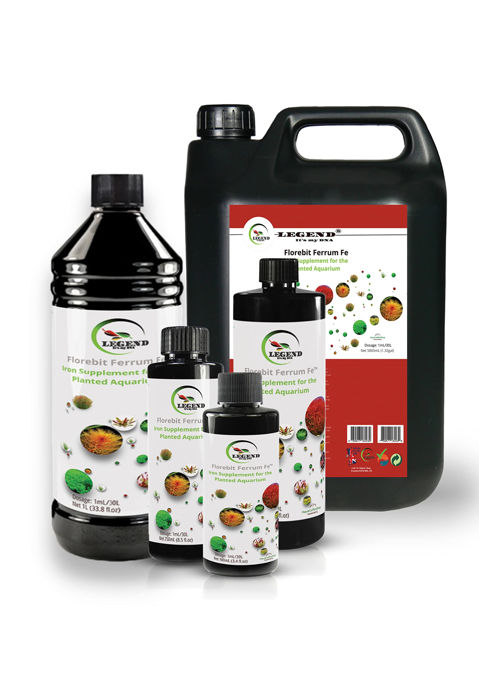 Legend Florebit Ferrum Fe™ 100 ml 250 ml 500 ml 1000 ml Eisen Aquariumpflanzendünger Rote Pflanzen (5000 ml)