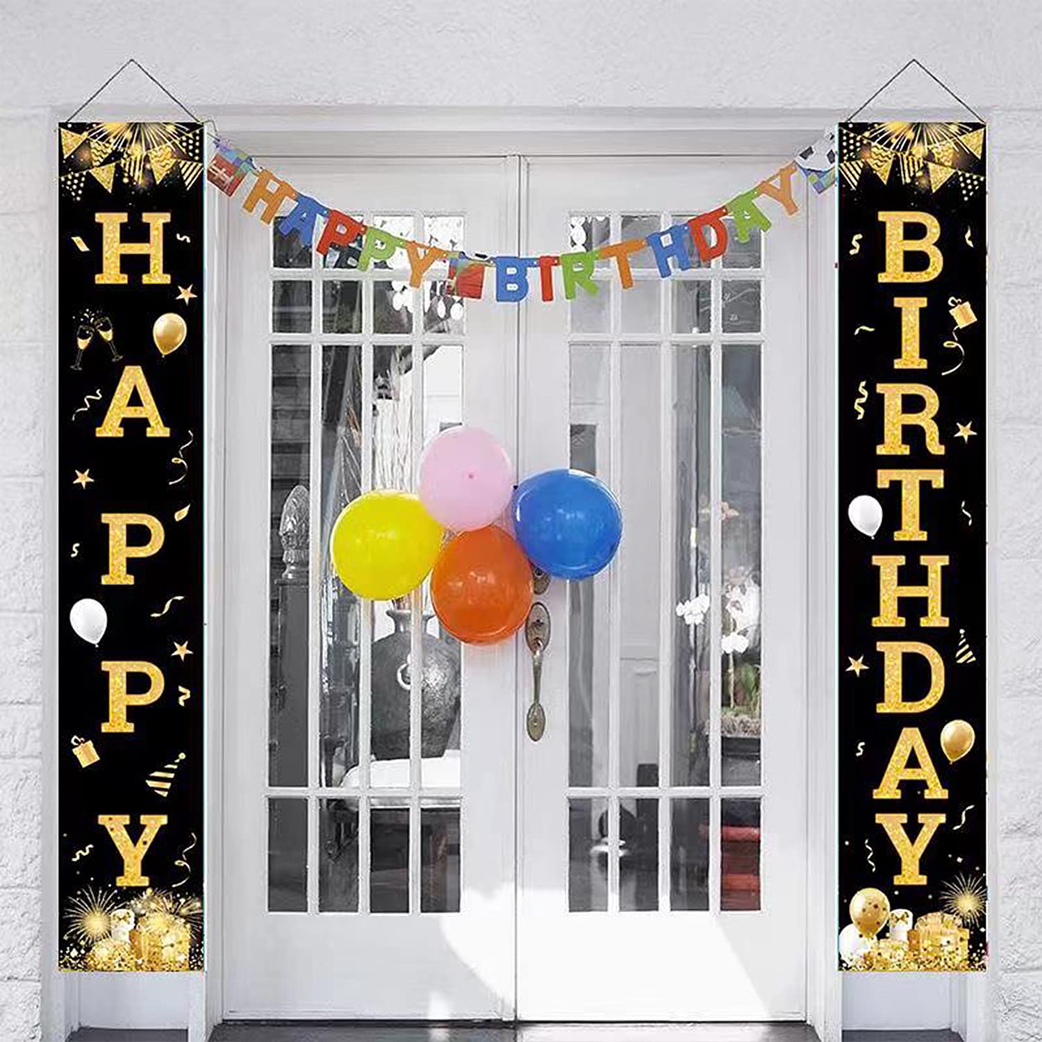 Banniere Joyeux Anniversaire Bannière Anniversaire En Lin - Joyeux Anniversaire - Noir Guirlande Anniversaire