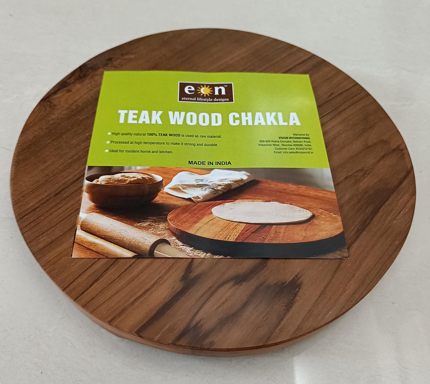 Buy Eon Teak Wooden Samosa Patla Chakla Size 9 cm Diameter Roti Maker ...