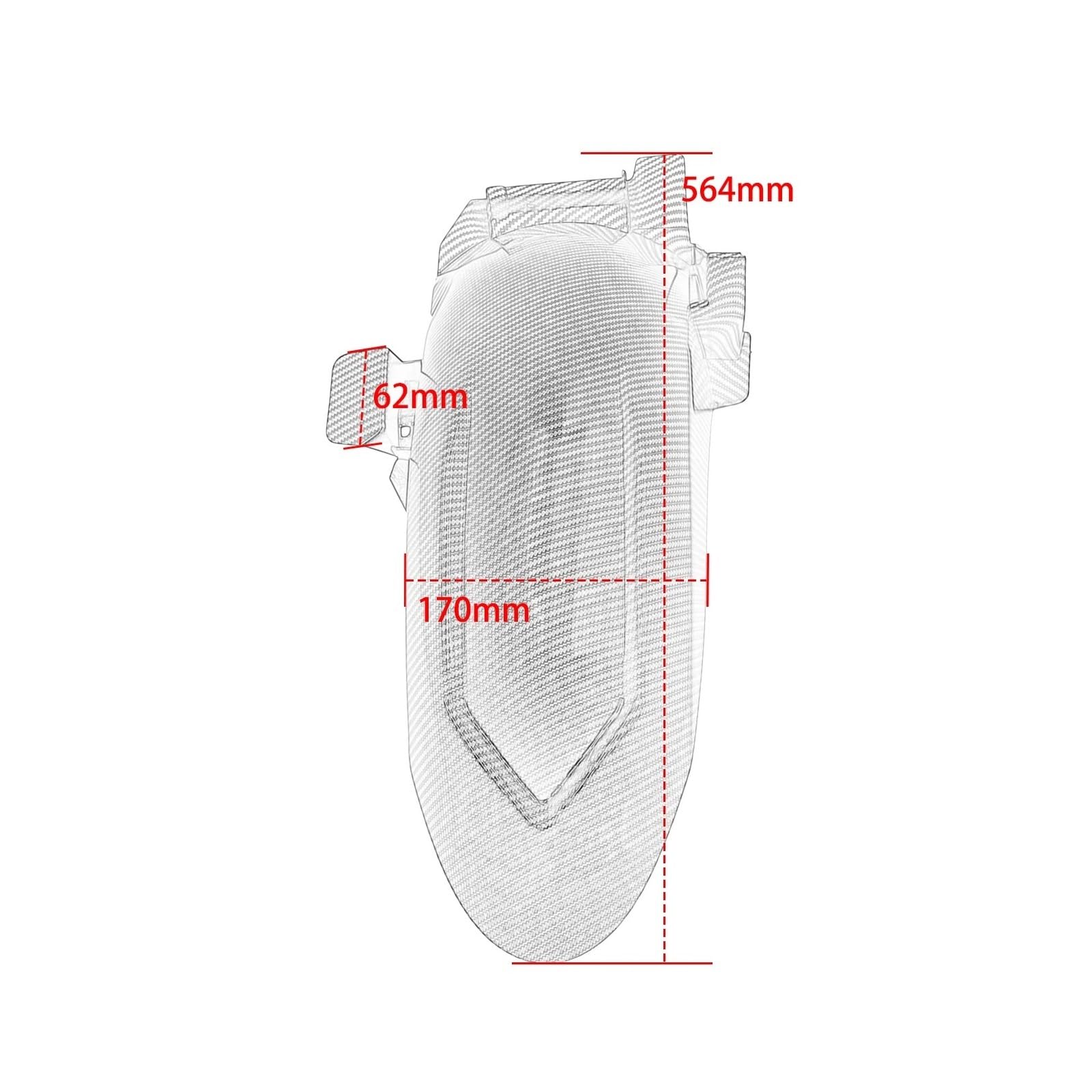 Parafango anteriore moto universale nero Per ZONTES 368G Paraspruzzi Protezione Anti-spruzzi Parafango Posteriore(Black)