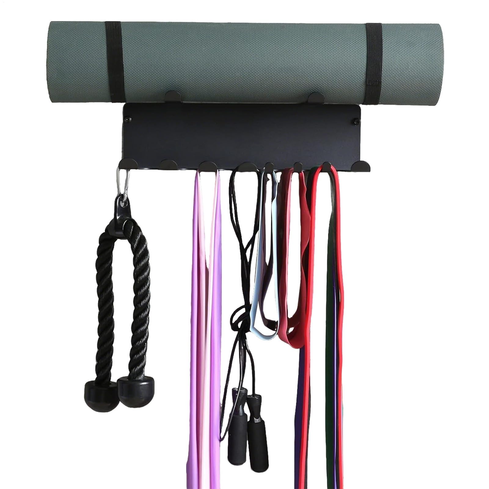 Organizador de Accesorios de Fitness,Solución de almacenamiento para equipos de entrenamiento | Estantes multifunción montados en la pared Equipo de ejercicio pesado para la pared del garaje