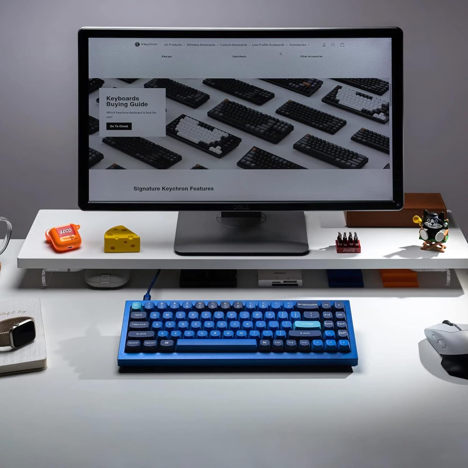 Keychron Q7 Wired Custom Mechanical Keyboard, 70% Layout QMK/VIA Programmable Macro with Hot-swappable Gateron G Pro Brown Switch Double Gasket Compatible with Mac Windows Linux (Blue)