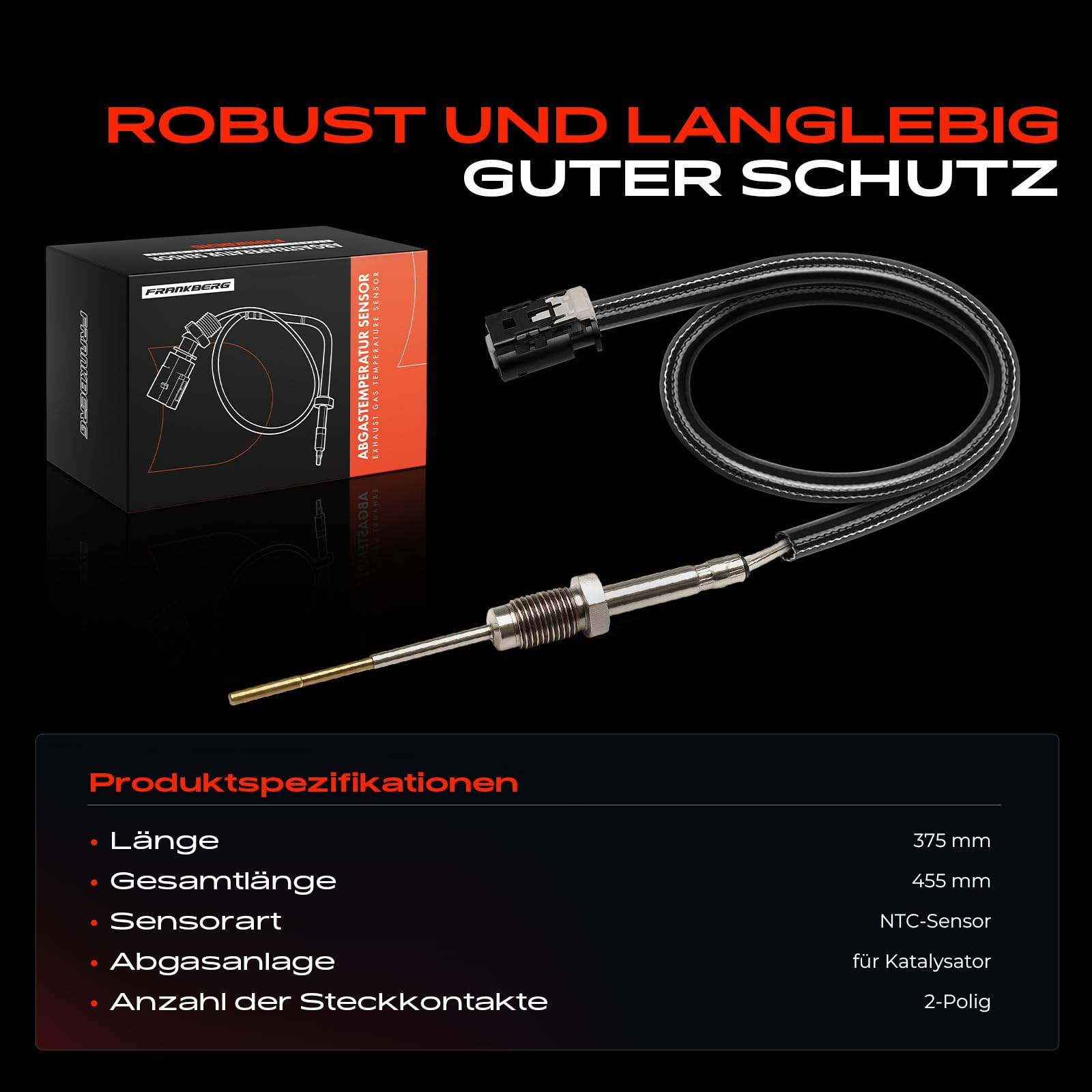 Frankberg Abgastemperatursensor 2-Polig Kompatibel mit 1er F20 1er F20 F21 3er F30 F80 G20 G28 G80 5er F10 F90 G30 7er G11 G12 X6 F96 G06 X7 G07 Replace# 13628582662