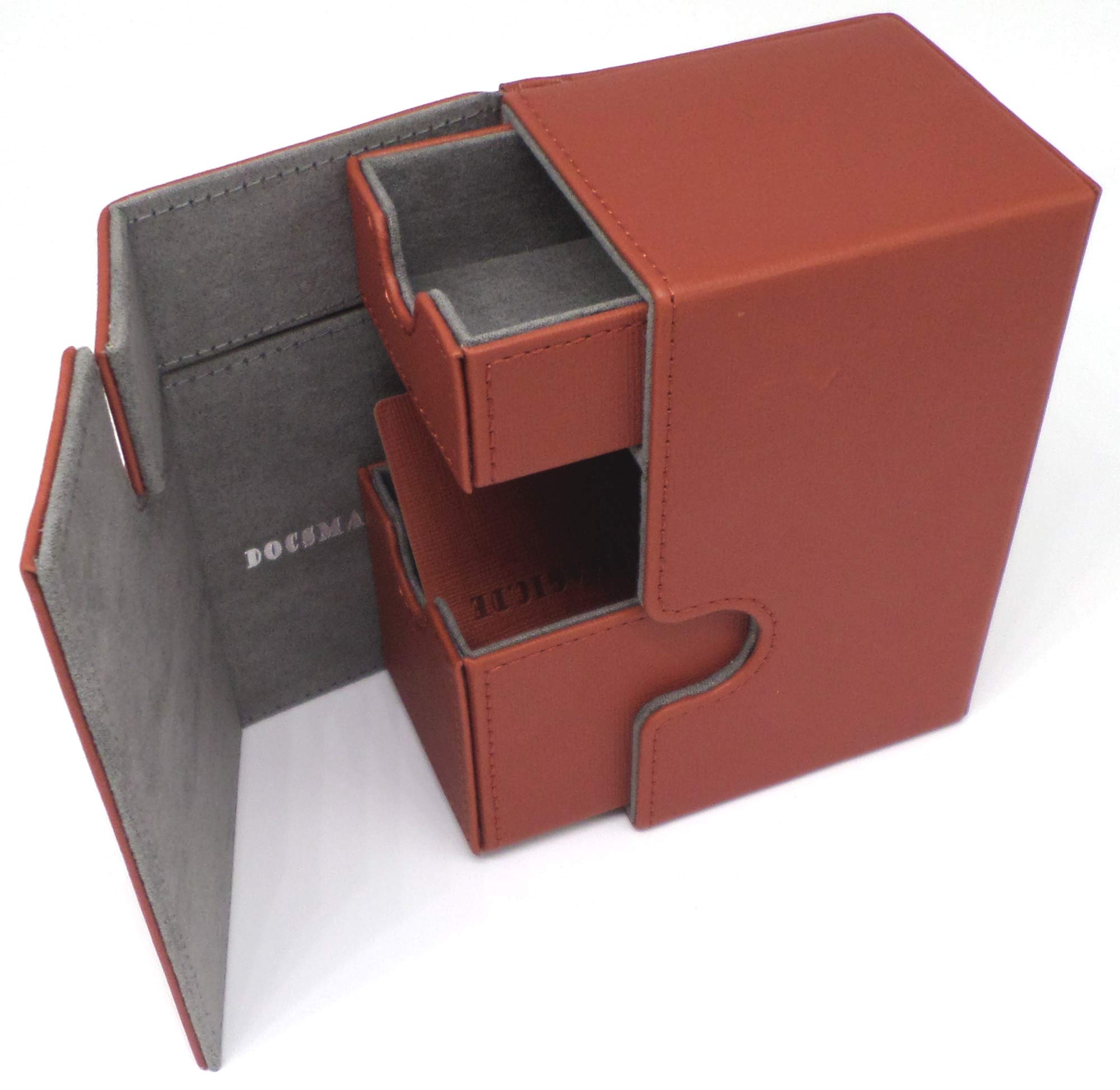 docsmagic.de Premium Magnetic Tray Box (80) Black/Red + Deck Divider - MTG PKM YGO - Caja Negra/Roja — view 9