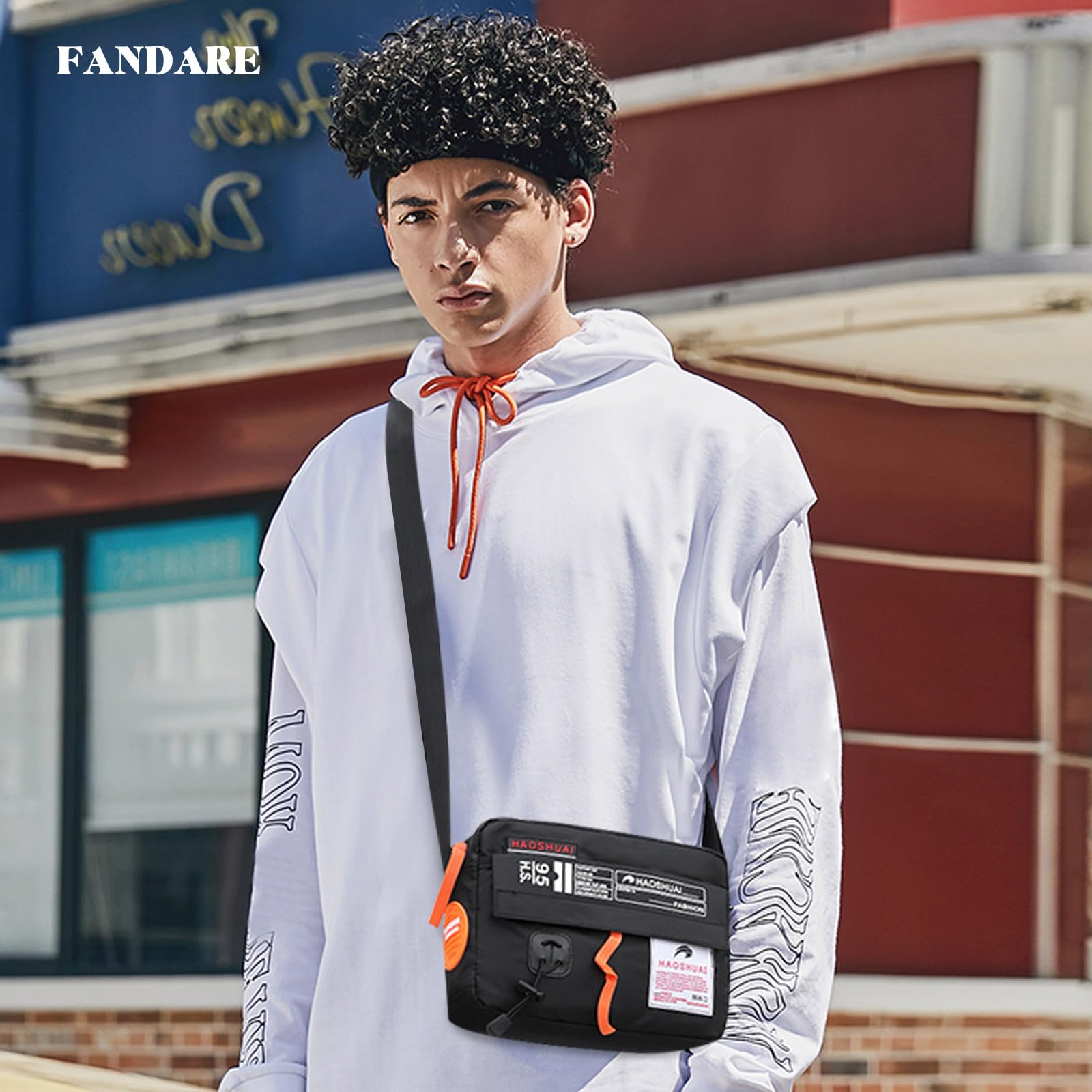 FANDARE Unisexe Sac à Bandoulière Femmes Sacoche Téléphone Portable Homme Sacs portés épaule avec Bandouliere Réglable Besace Porté Voyage Portefeuille Crossbody Bag Sacoche Messenger