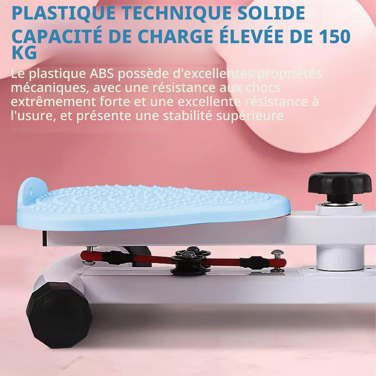 Disque de torsion de la taille - Appareil de torsion de la taille avec résistance réglable et fonction de massage des pieds - Avec faible bruit - Charge maximale : 150 kg - Appareil de fitness