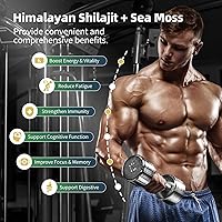 Vista 3 de Shilajit para hombres, paquete de musgo marino y shilajit, suplementos todo en 1 con coenzima Q10, semilla negra, ashwagandha, taurina, bardana