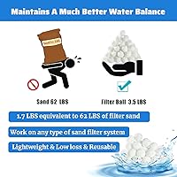 Vista 2 de Bolas de filtro de piscina de 3.5 libras para filtro de arena, filtro de fibra reutilizable para piscinas, tanques de peces, alternativa a