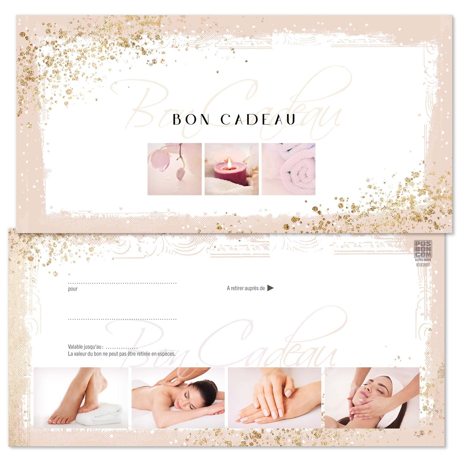 POS BON - 25 formulaires pour créer vos propres bons cadeaux pour le massage et d'autres entreprises KS9285F-0-25-V2