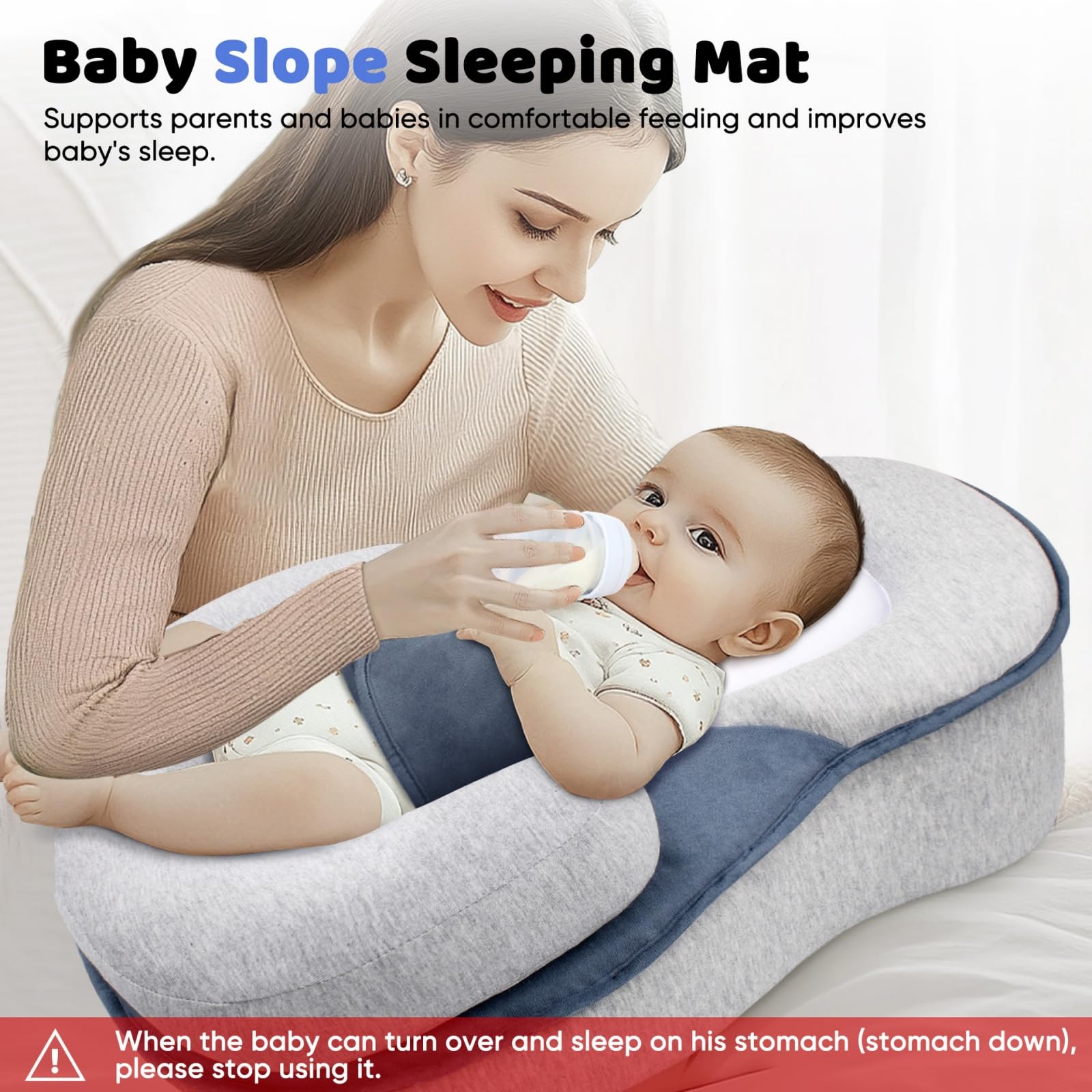 Almohada de cuña para bebé 2025, antirreflujo, Ajustable para Lactancia Materna y biberón, Reduce regurgitaciones y atragantamientos.