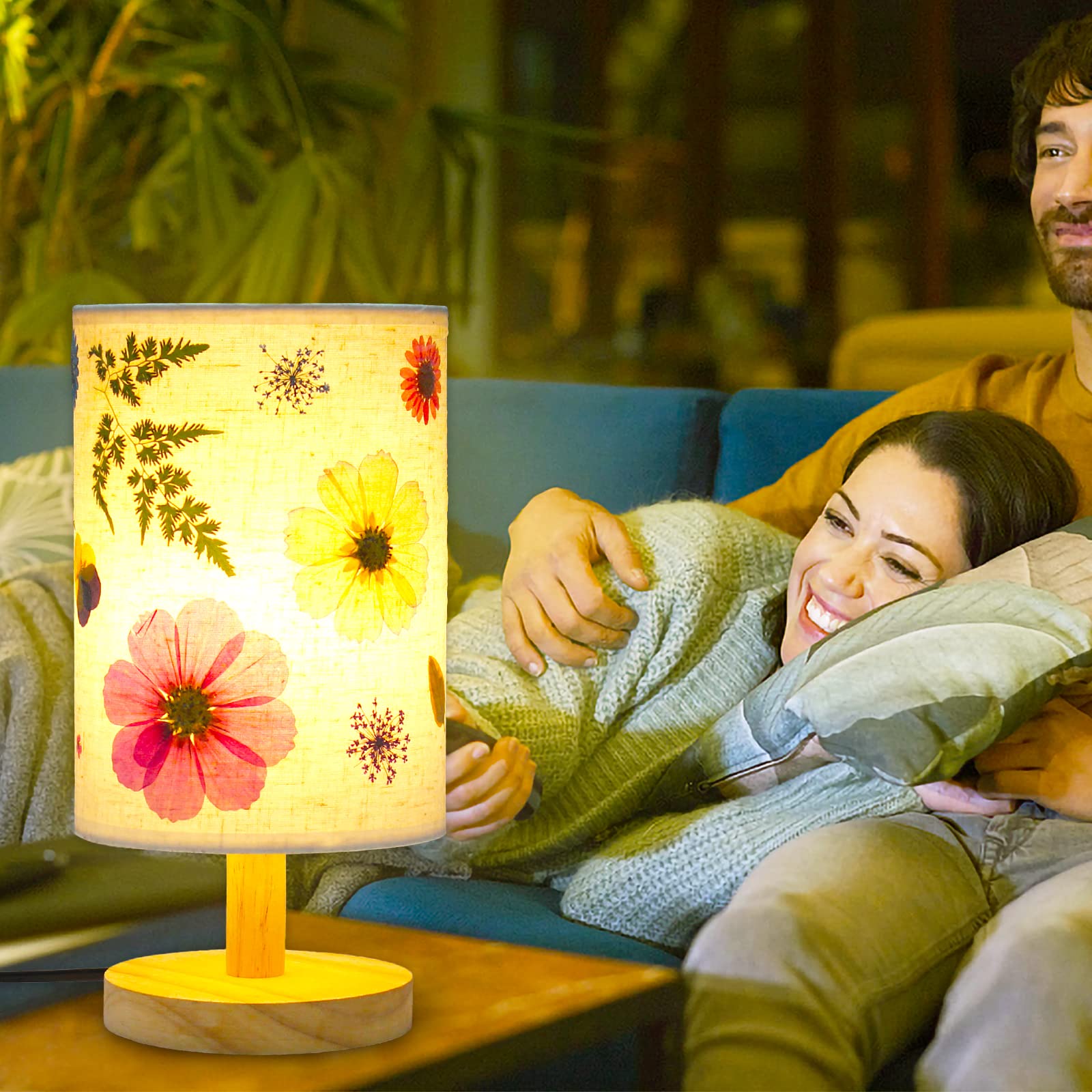 Amazon.co.jp: TUSAUW 押し花 ベッドサイドランプ フローラル