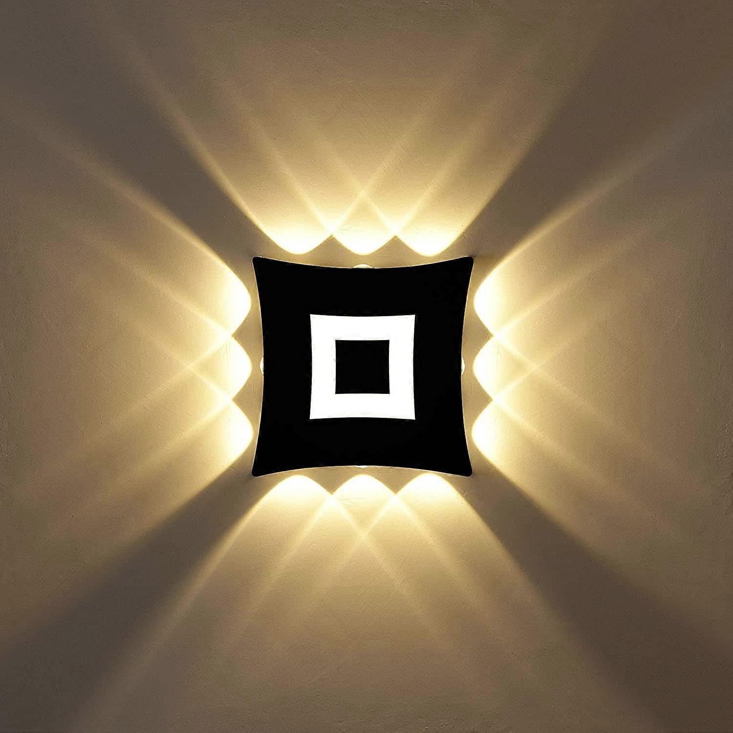 JOYHAPPST Dww-18W Modern LED Wall Lamp, Waterproof Aluminum Wall Sconce, Indoor/Outdoor LED Wall Light for Living Room, Bedroom, Bathroom, Hallway, Staircase, E