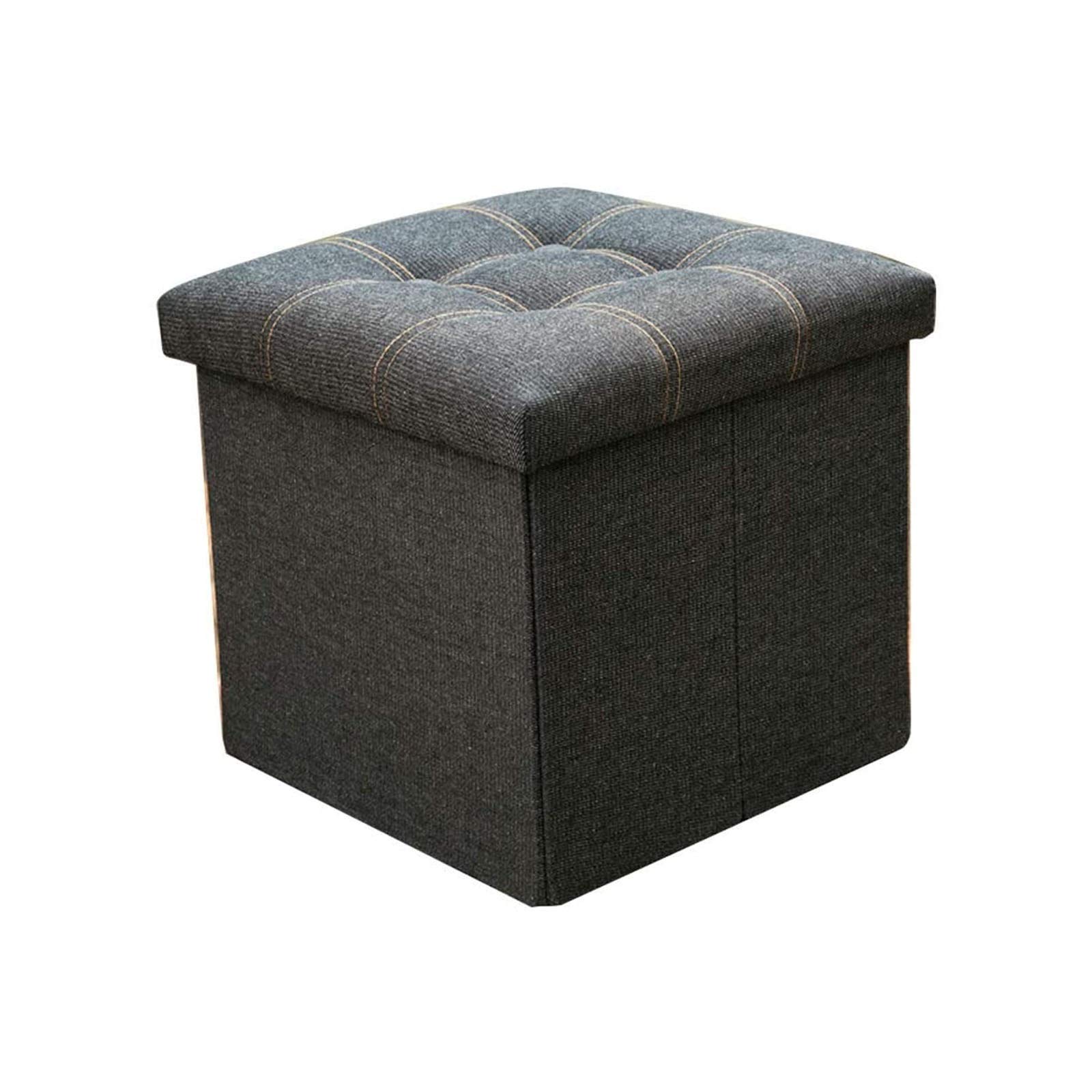 Pouf coffre de rangement pliant LUNEZY idéal pour le maquillage en chambre