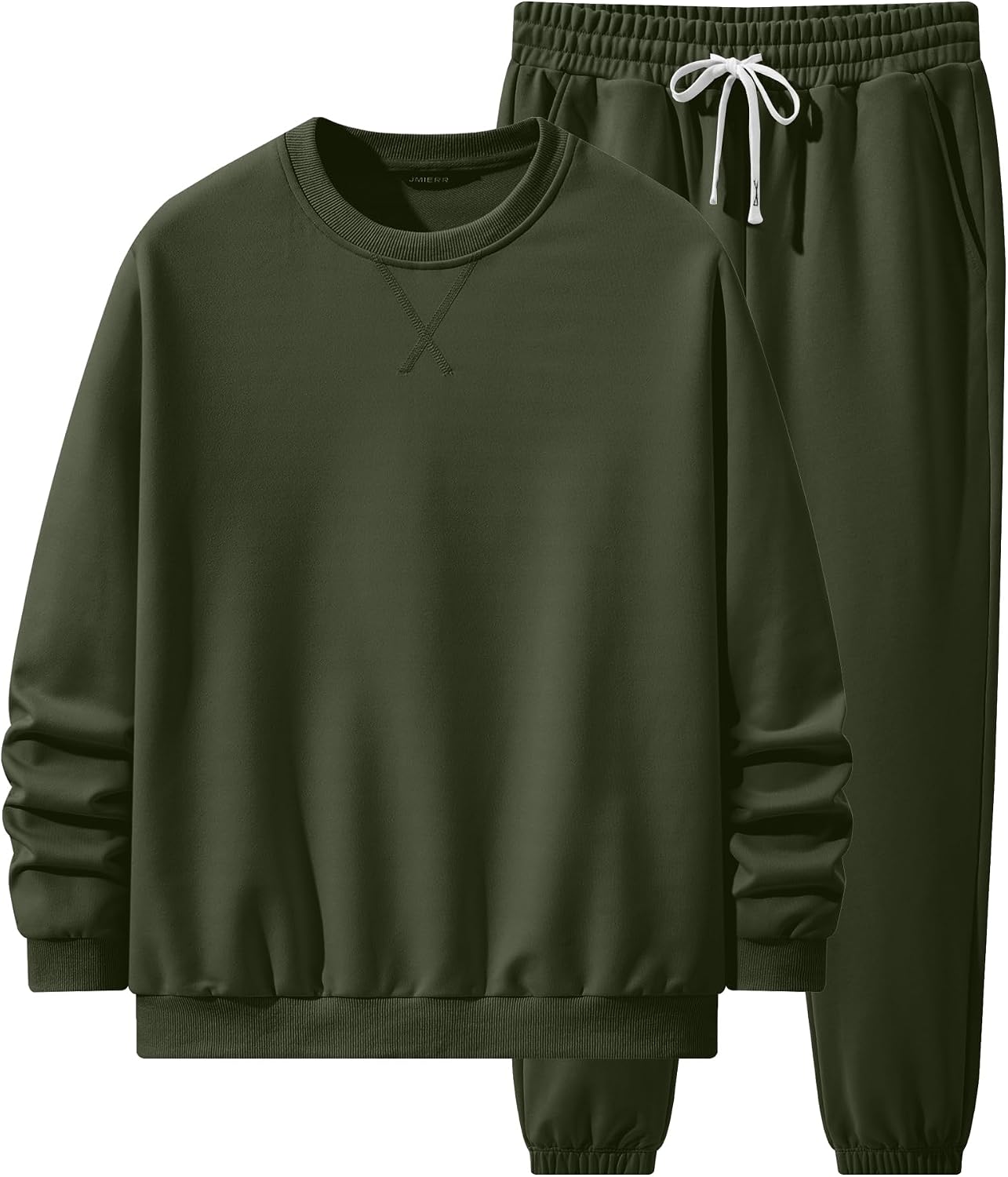 JMIERR Men's 2 Piece Outfits Crew Neck Sweatshirt Tracksuit & Joggers Sweatpants Sweatsuit Set