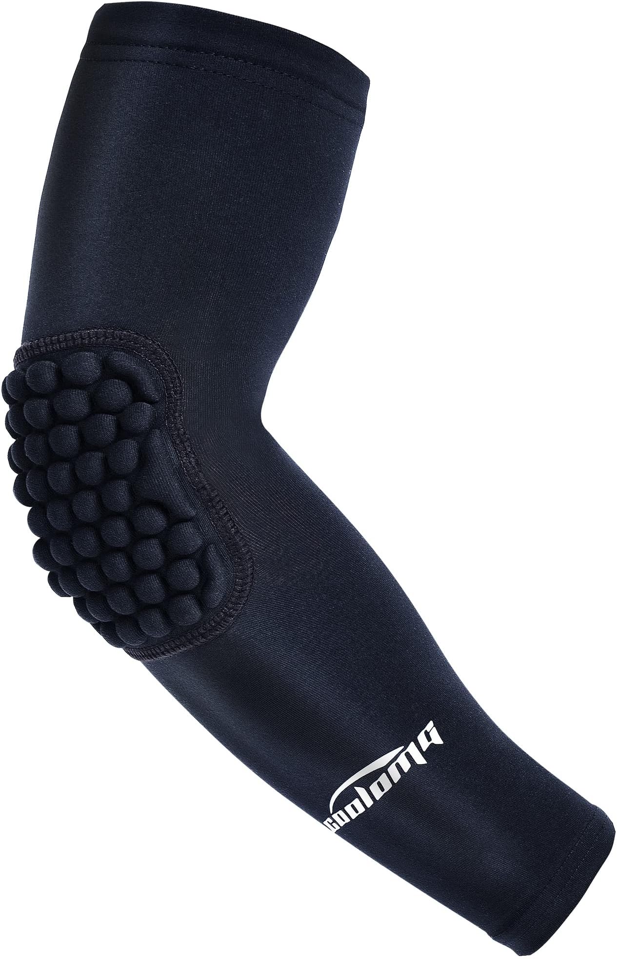COOLOMGPadded Arm Sleeve Basketball Volleyball Compression Arm Sleeve (1 Sleeve) Elbow Protection for Youth Boys Girls Adults