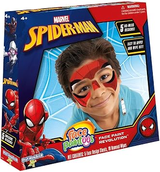 Face Paintoos - Marvel Spider-man - Face Design for a Face Paint Alternative for Kids Ages 4+