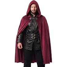 Renaissance Hooded Velvet Cloak,Ren Faire Costume Medieval Cape Accessories
