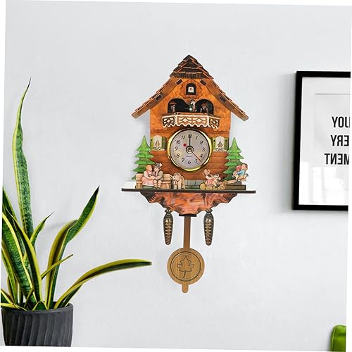 Miniatura 9 de IMIKEYA Reloj de pared decoración interior reloj decorativo hotel decoración interior reloj retro reloj oscilante antiguo reloj de péndulo colgante