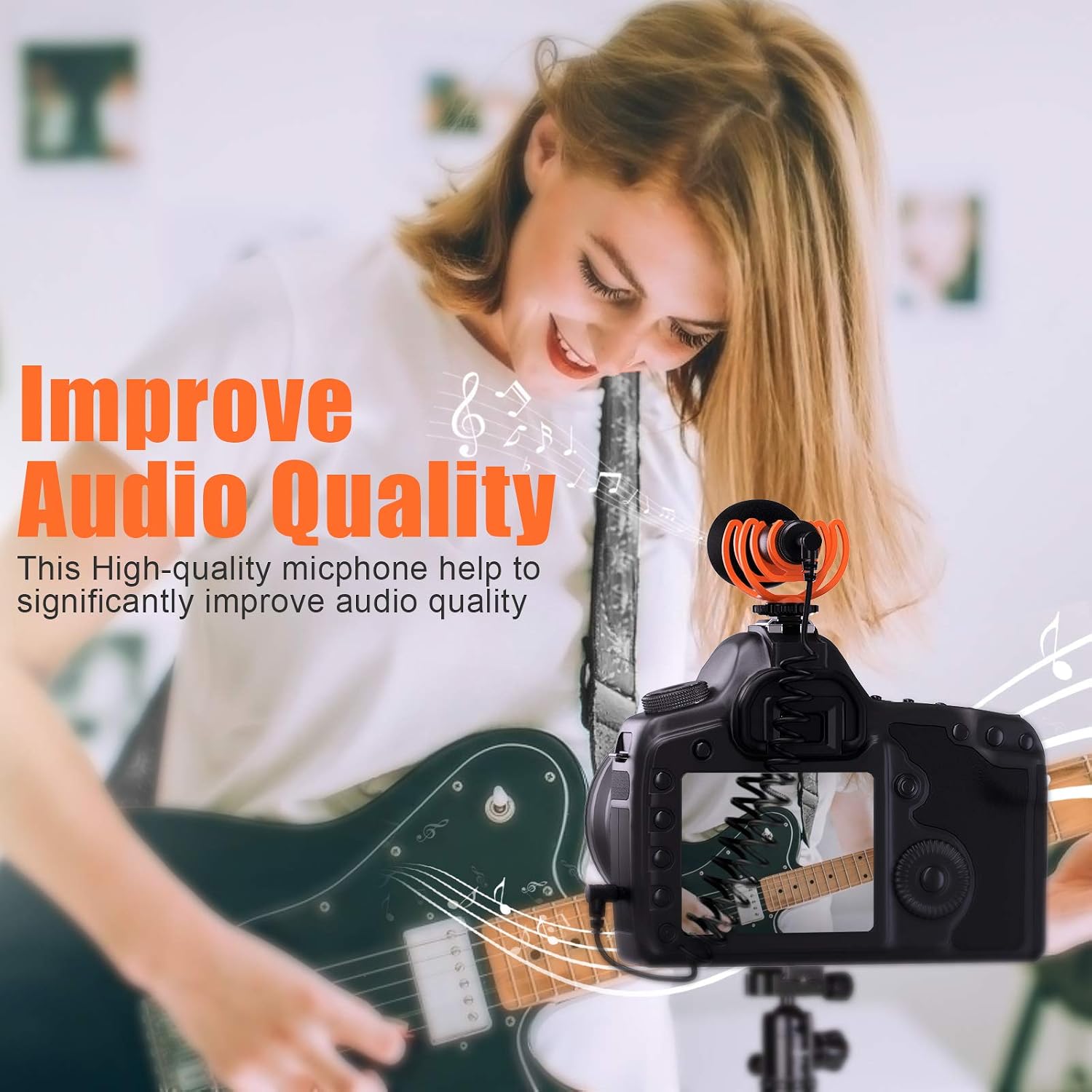 PIXEL M80 Video Microphone with Shock Mount, Deadcat Windscreen and Audio Cables, Compatible with DSLR, Camcorder, iPhone, Android Smartphone, Suitable for Vlogging, Videography, Live Streaming, etc.