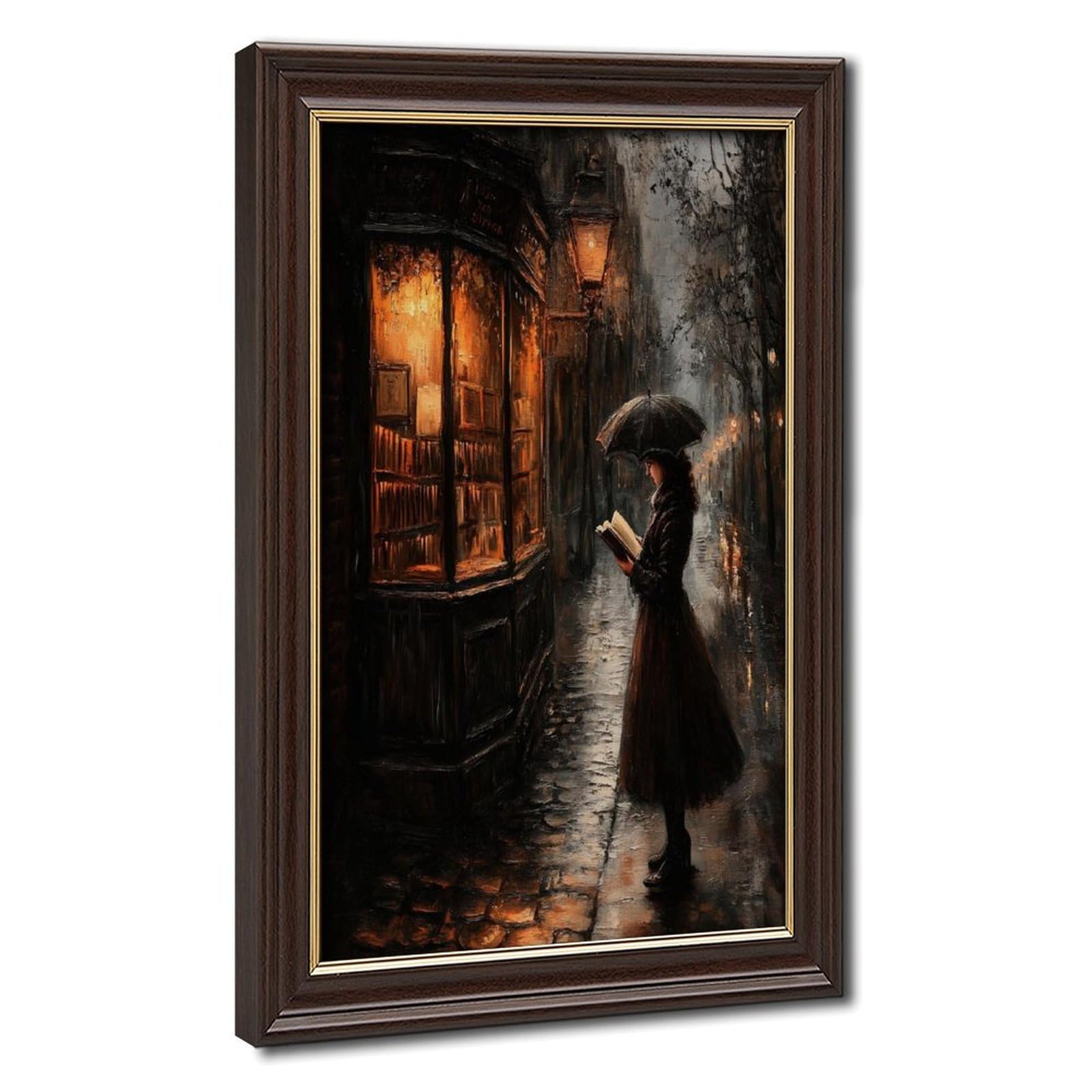 Bareronor Victorian Woman Reading Canvas Poster Bedroom Decor Landscape Office Room Decor Gift 12" L X 18" W
