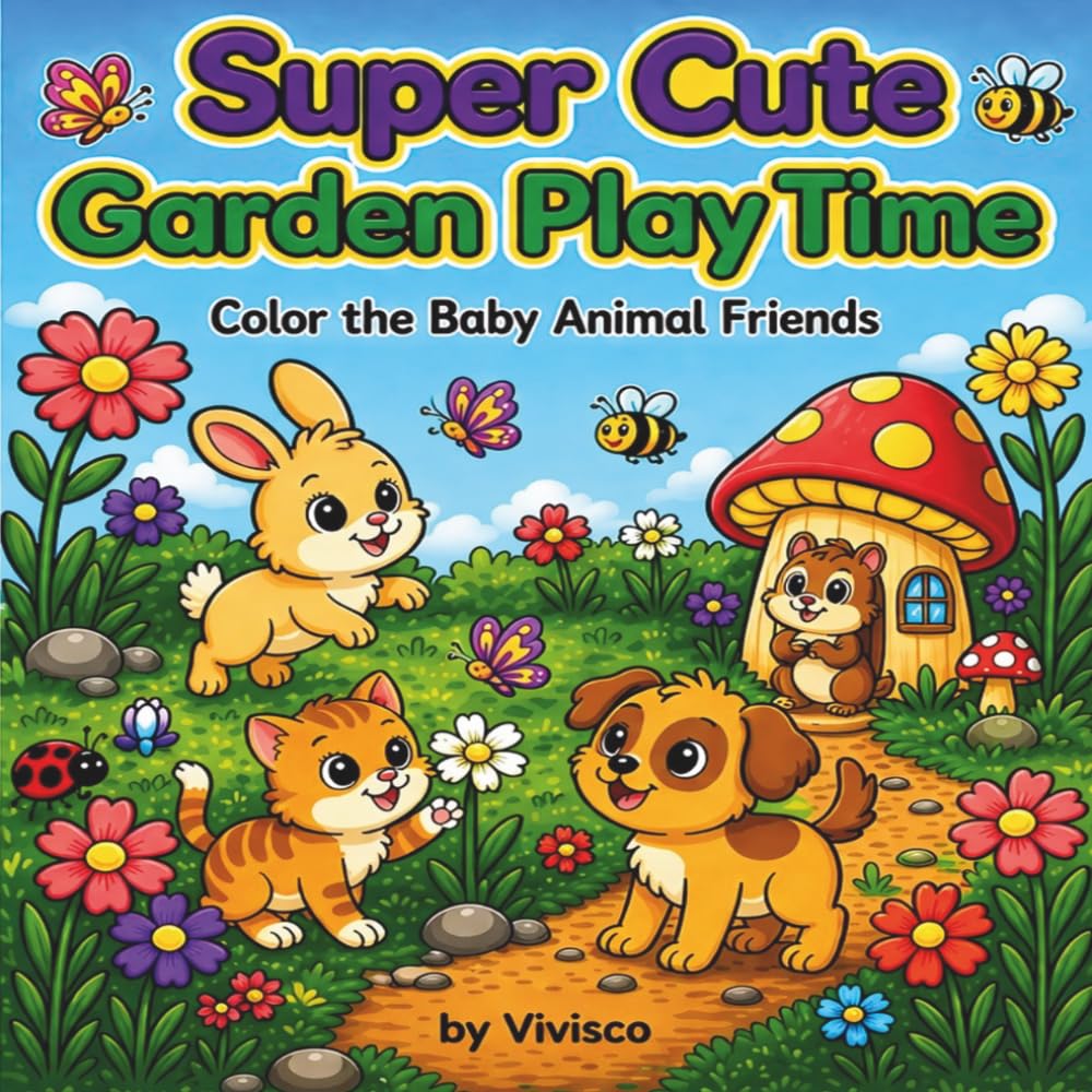 Super Cute Garden Play Time: Color The Baby Animal Friends