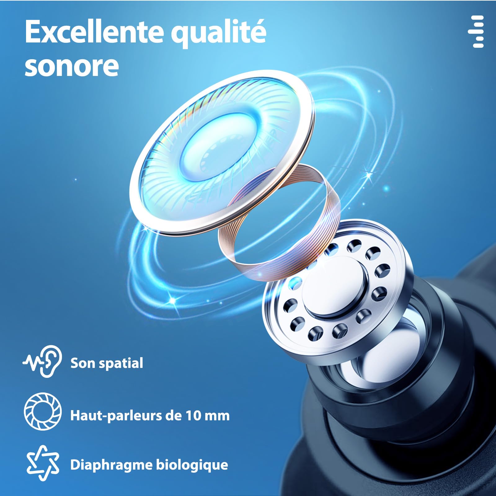 Écouteurs gaming sans fil SW5 avec Bluetooth 5.4 et dongle 2,4 GHz, casque sans fil IPX4 résistant à l'eau avec mic AI, 20 ms latence ultra-faible avec PC,Switch,VR,PS5,ordinateur de bureau,mobile