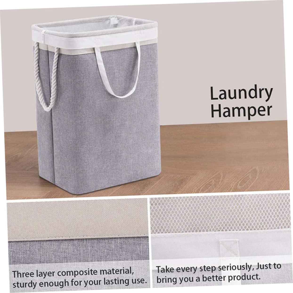 Cesto Bucato Pieghevole Misura Piccola Beige Grigio