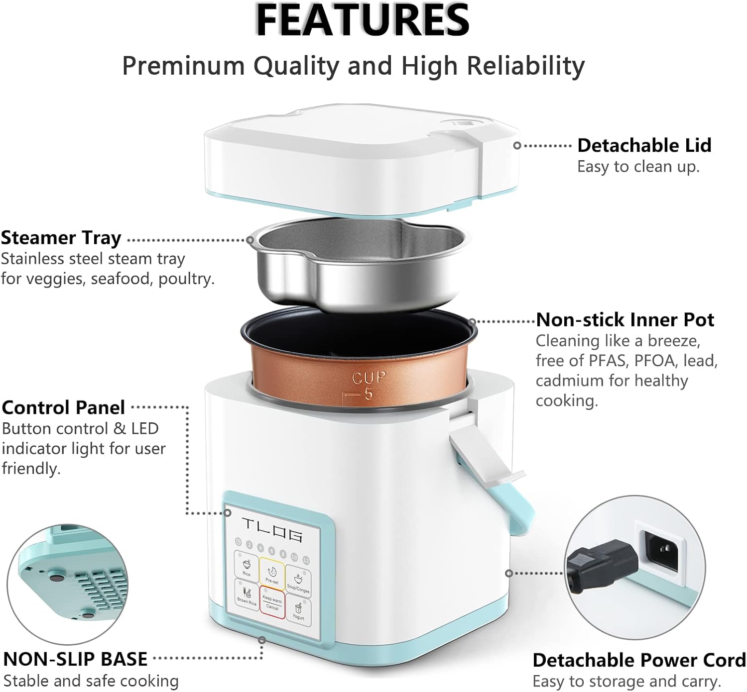 TLOG Uncooked Portable Personal Multi cooker Image