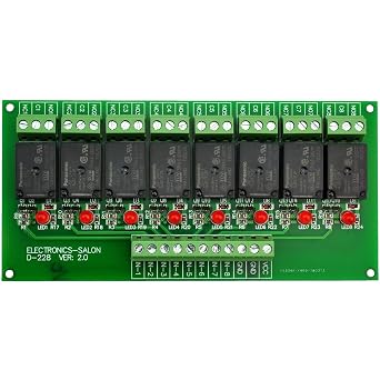 Electronics-Salon 8 Channel 10Amp SPDT Power Relay Module Board (Operating Voltage: DC 24V)