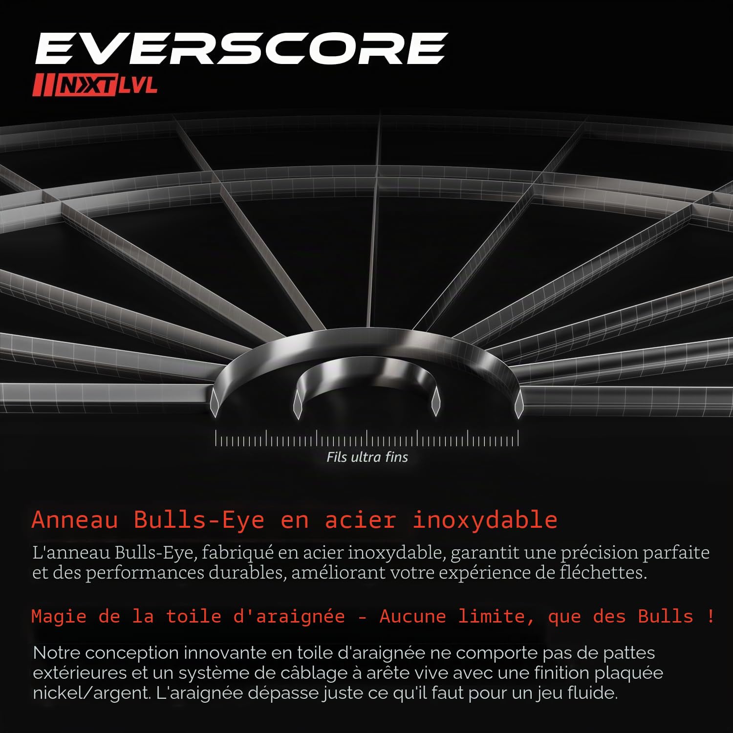 Fléchettes Everscore NXT LVL Cible en sisal auto-réparante