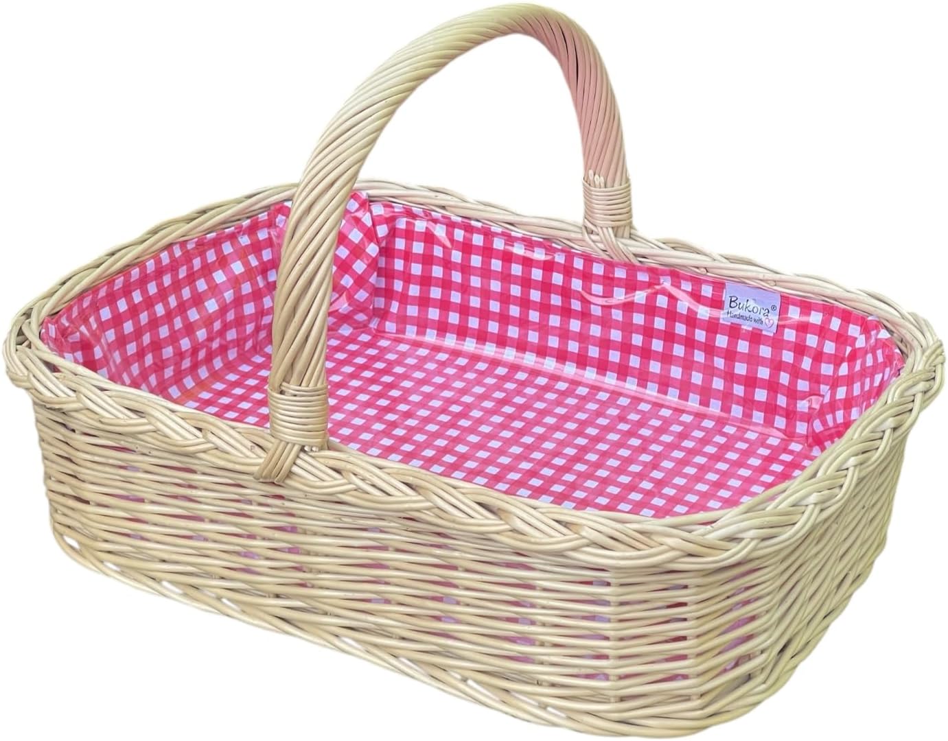 Heller Willow Tray with Lining Red/White Chequered