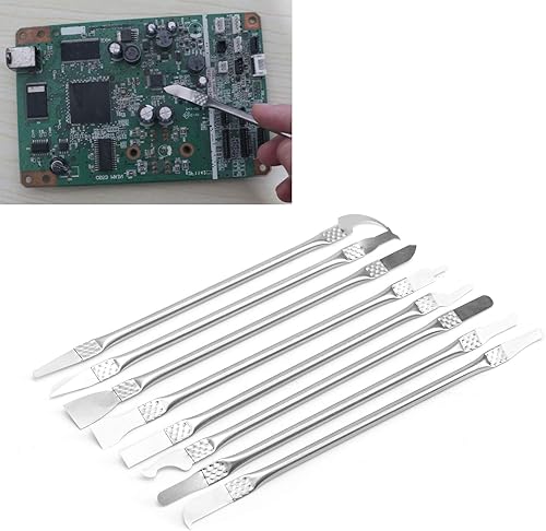 Miniatura 4 de Juego de 8 piezas de metal Spudger, XRD-2108A, herramienta de palanca de apertura de metal para teléfono celular, tableta, MP3, portátil