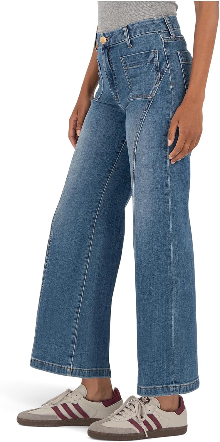 KUT from the Kloth Petite Charlotte High Rise Wide Leg Front Seam Patch Pockets - Image 2