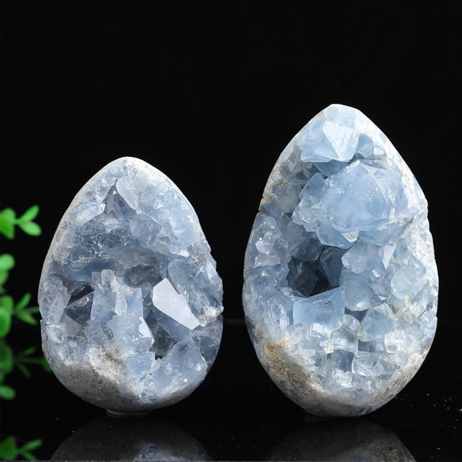 Cristalli e Pietre curative - Geode a grappolo di Pietra Naturale Celestita - Roccia Chakra di guarigione Reiki - Forniture per Stregoneria da Meditazione - Collezione Pietra Grezza,800~900g