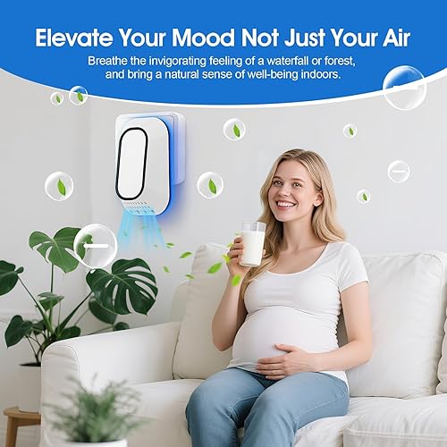 Miniatura 5 de Paquete de 3 purificadores de aire enchufables con luz azul hielo, 4 cepillos incorporados, purificador de aire de iones negativos para el hogar, 2