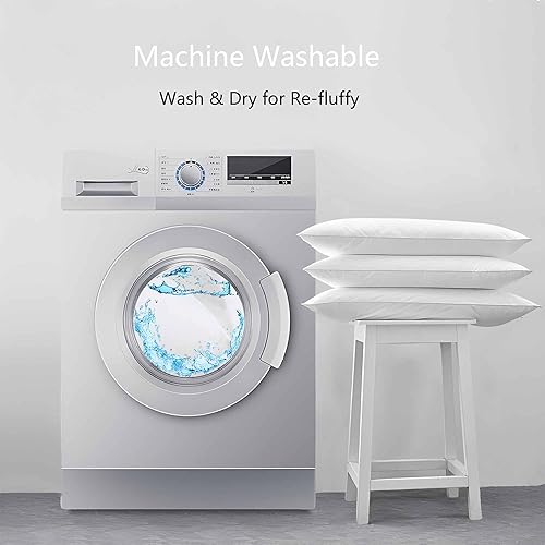 Miniatura 6 de iFaon Juego de 4 almohadas suaves y esponjosas de tamaño estándar para dormir boca abajo, almohada de relleno de microfibra hipoalergénica,