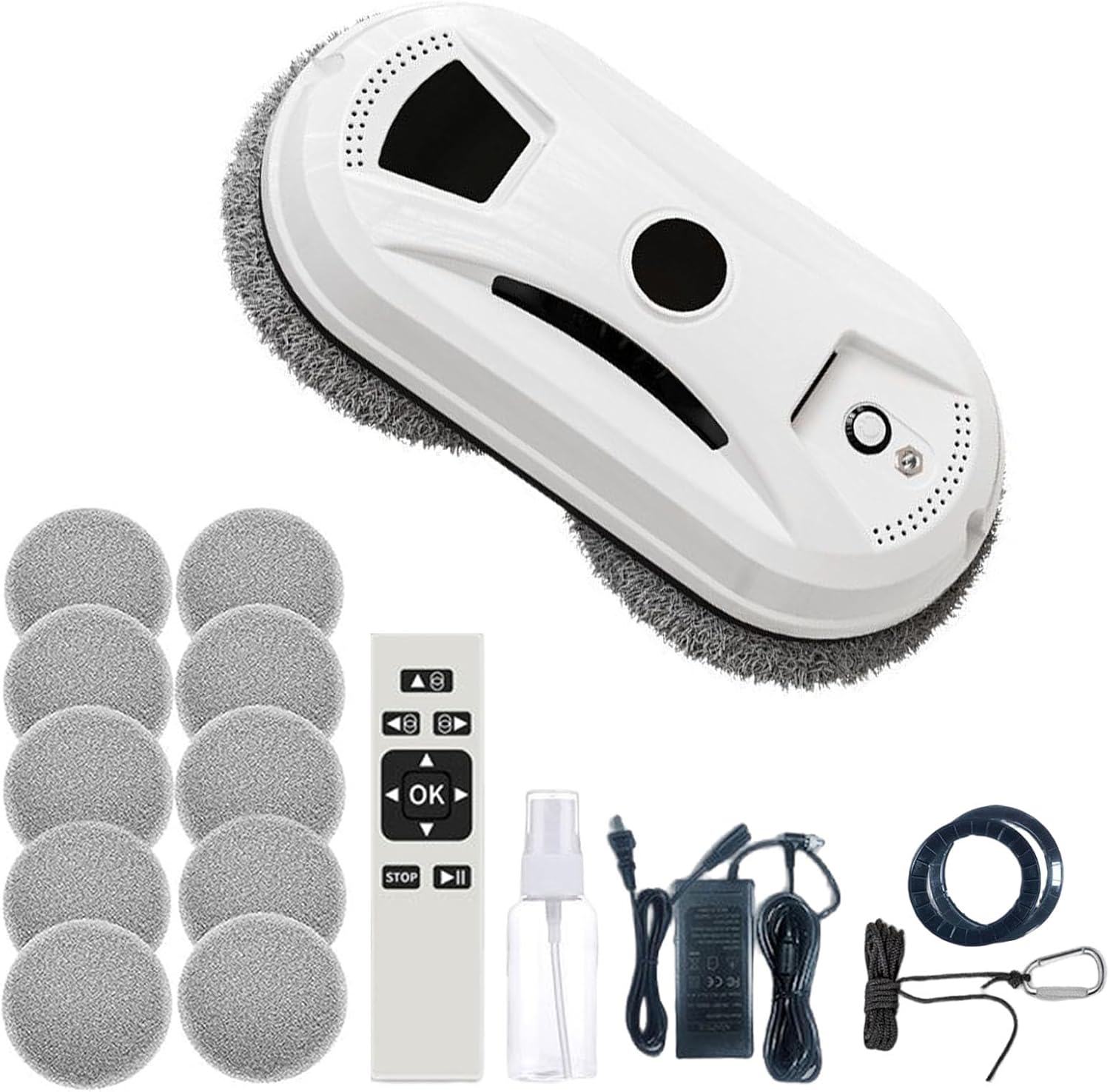 Automatic Smart Window Cleaning Robot, Dual Direction Auto-Spray Smart Window Cleaner - Automatic Edge Detection, 2800pa Strong Suction, Anti-Drop Protection & Streak-Free Shine (White)