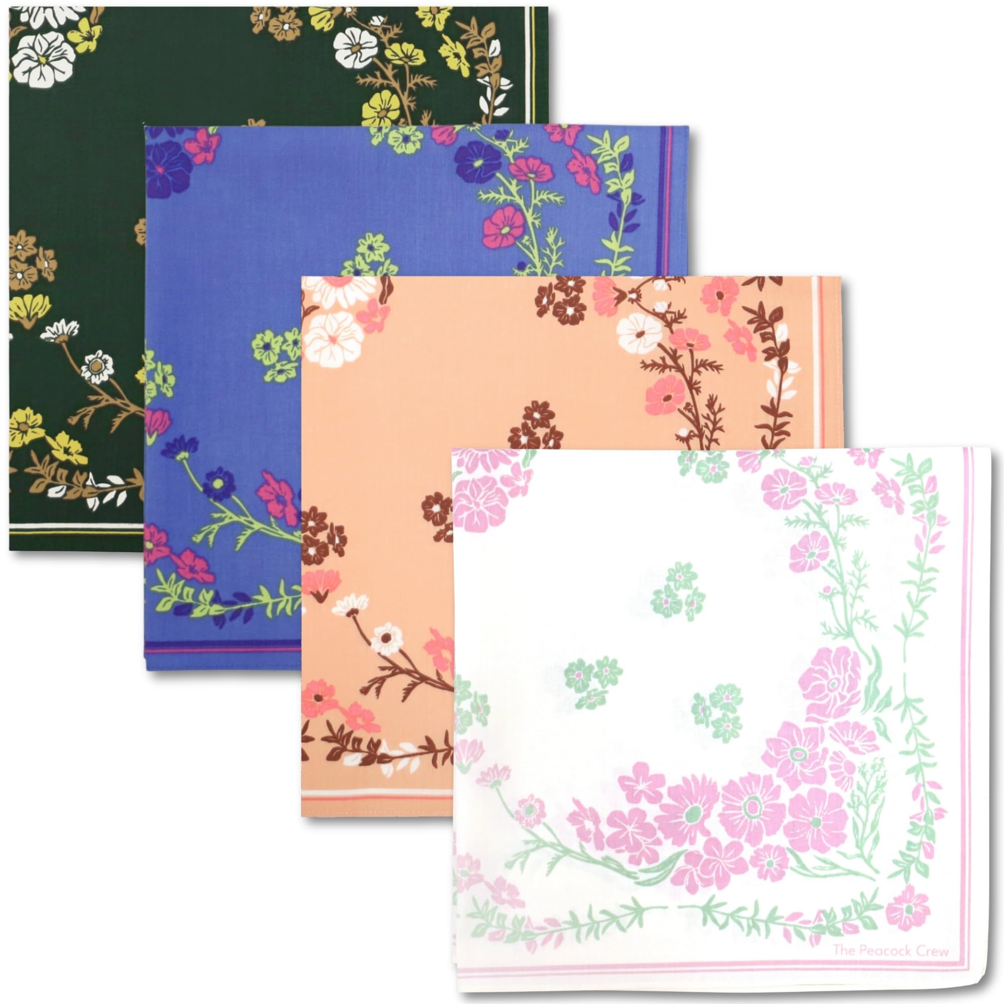 The Peacock Crew Premium Soft Cotton Bandanas Pack for Men and Women Paisley 22 x 22 inches