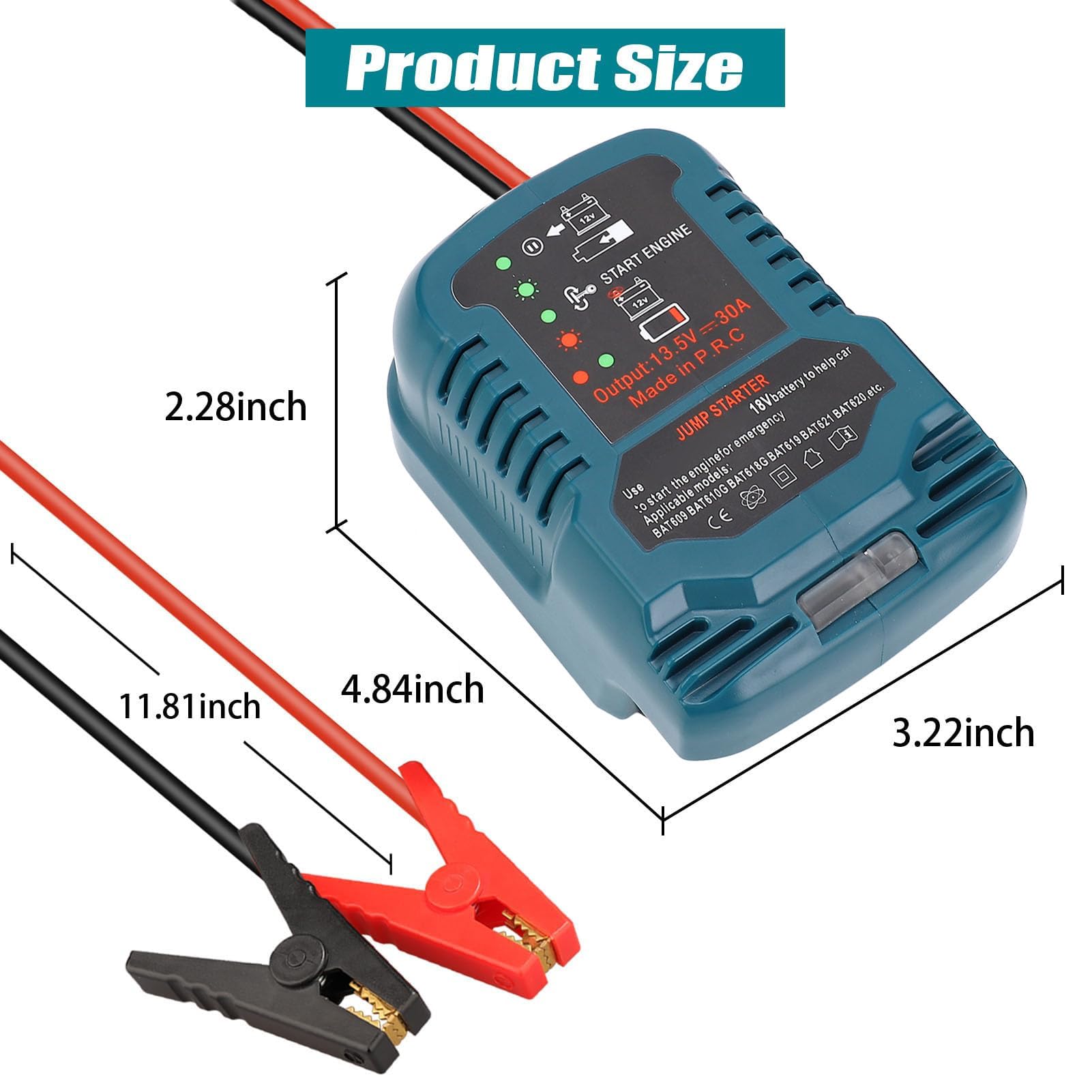 Avviatore di Emergenza per Auto, Design Integrato in ABS con Doppie Maniglie, Pacco Batteria Portatile per Auto da 12 V per Camion e Automobili