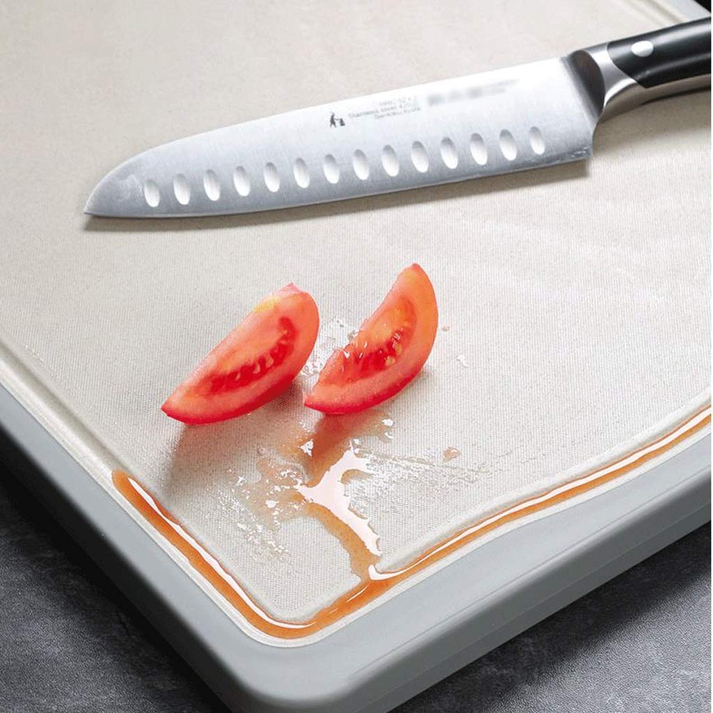 Planche à Découper 2 En 1 En Bois D'hévéa - 60x50 Cm Avec Bord D'arrêt Et Marquages De Mesure - Idéal Pour Pâtisserie Et Cuisine