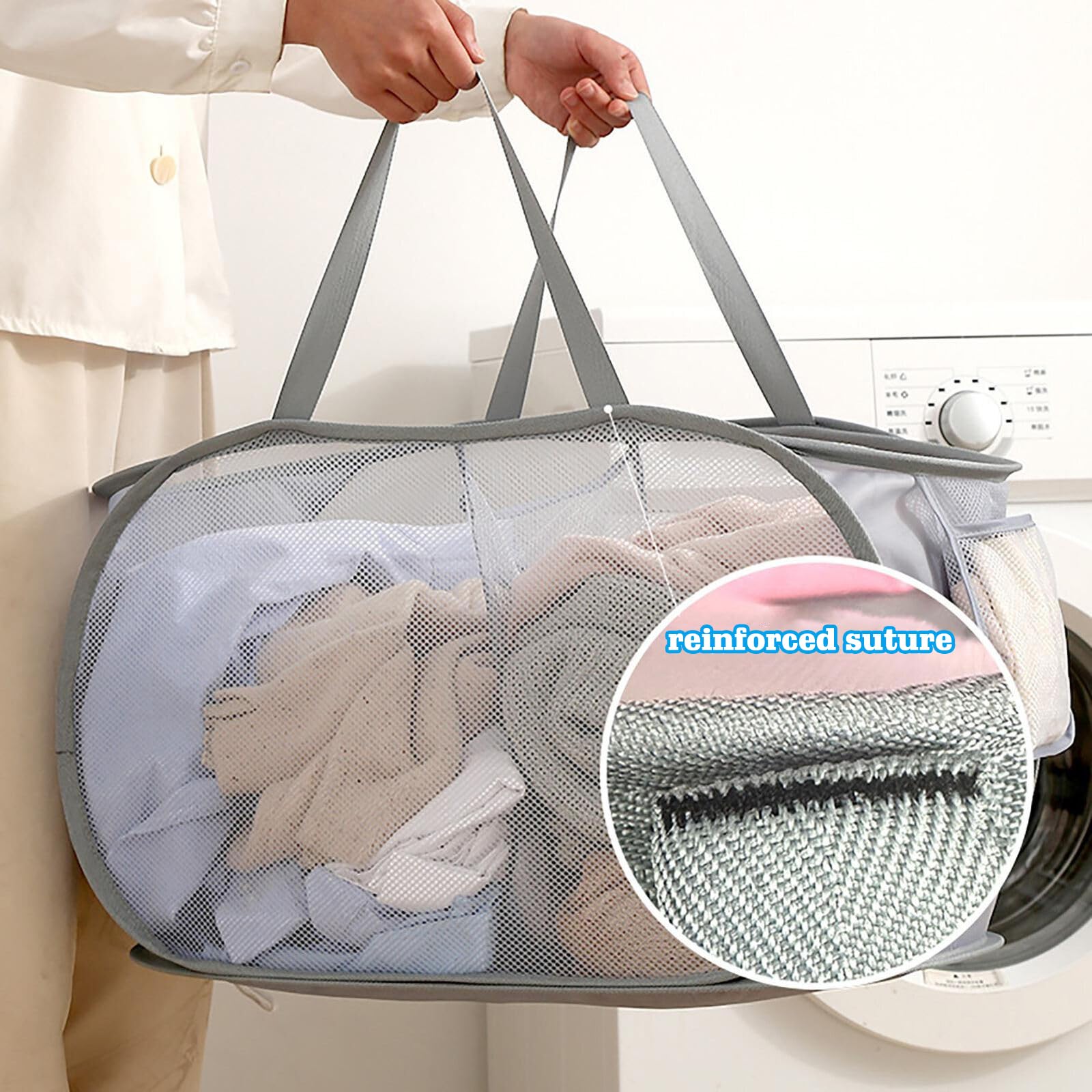 Koala Space - Cesta Redonda De Lona Para Ropa Sucia, Plegable, De Gran Capacidad, Con Asa Larga, Para El Hogar, Baño, Guardería, Organizar Ropa, Libros, Juguetes Para Niños