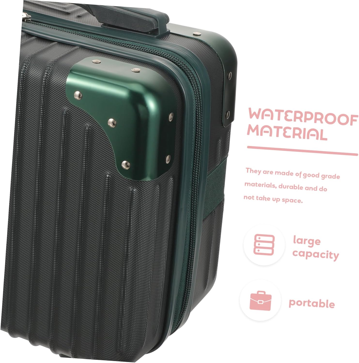 14-Inch Waterproof Cosmetic Suitcase Wheels Travel Makeup Organizer Case for Women Handheld Toiletries Storage Box Anti-Scratching Design