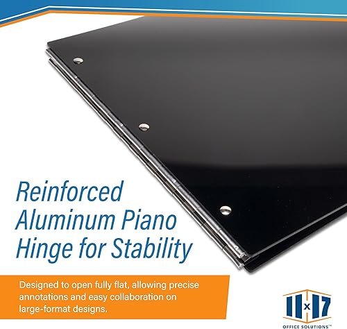 Vista 8 de Carpeta de poste de tornillo 11x17 Panel acrílico con postes fijos negro