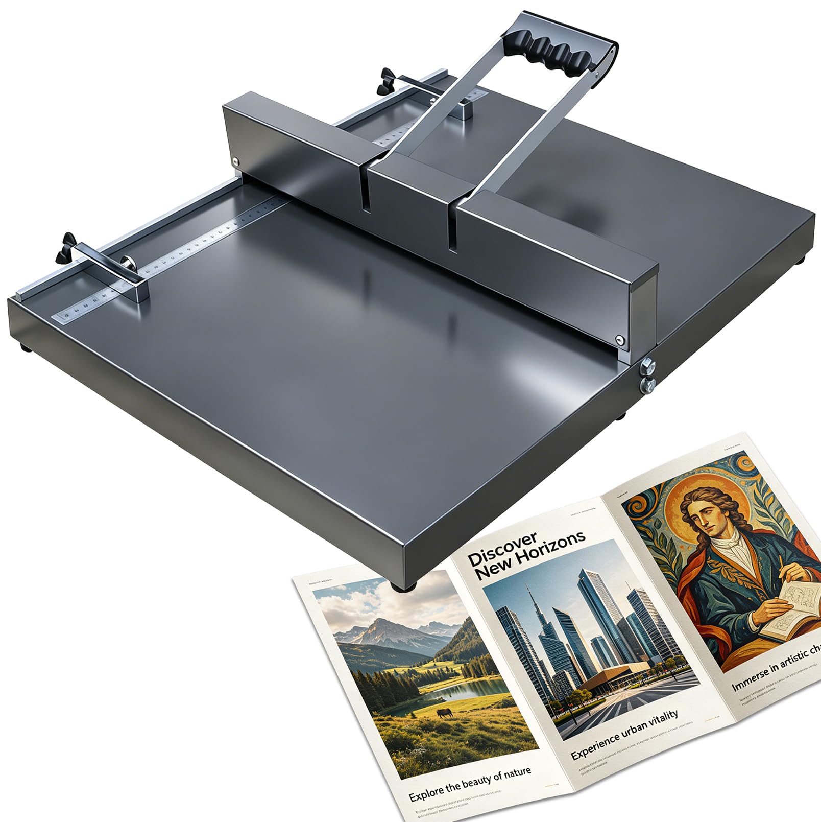 350 mm Manuelle Rillmaschine, Manuelle Papier-Rill- Und Falzmaschine, A3/A4-Papierfaltmaschine, Mit Positionierungsleitblech Und Lineal, For Grußkarten, Broschüren, Fotopapiere, Einladungen