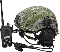 Vista 3 de COMTA 2 - Auriculares tácticos tipo casco con U94 PTT de 2 pines, auriculares con cancelación de ruido, para tiro de caza de airsoft