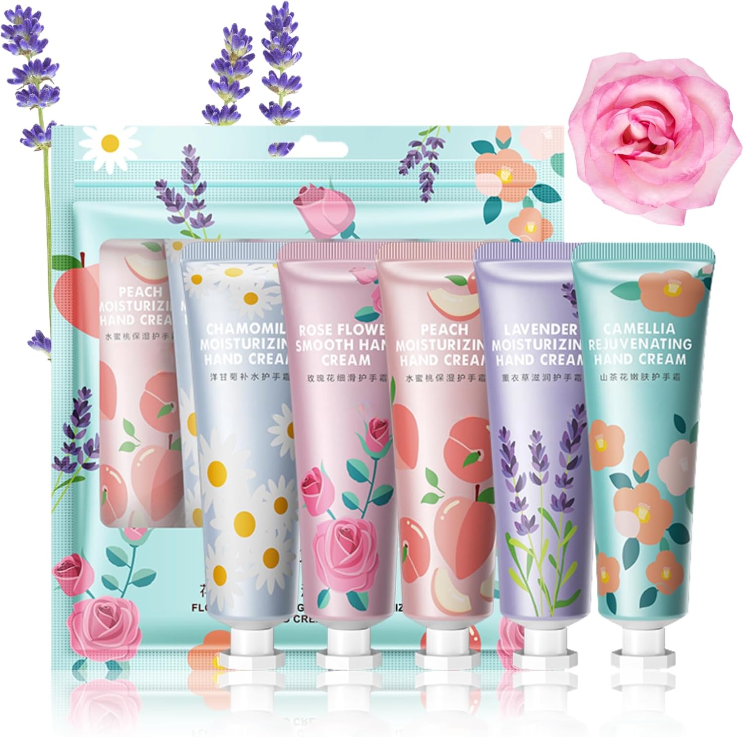 Tbeautfave Hand Cream Set, 5 X 30g Hand Cream Gift Sets for Very Dry